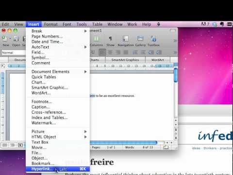 word for mac create link in text
